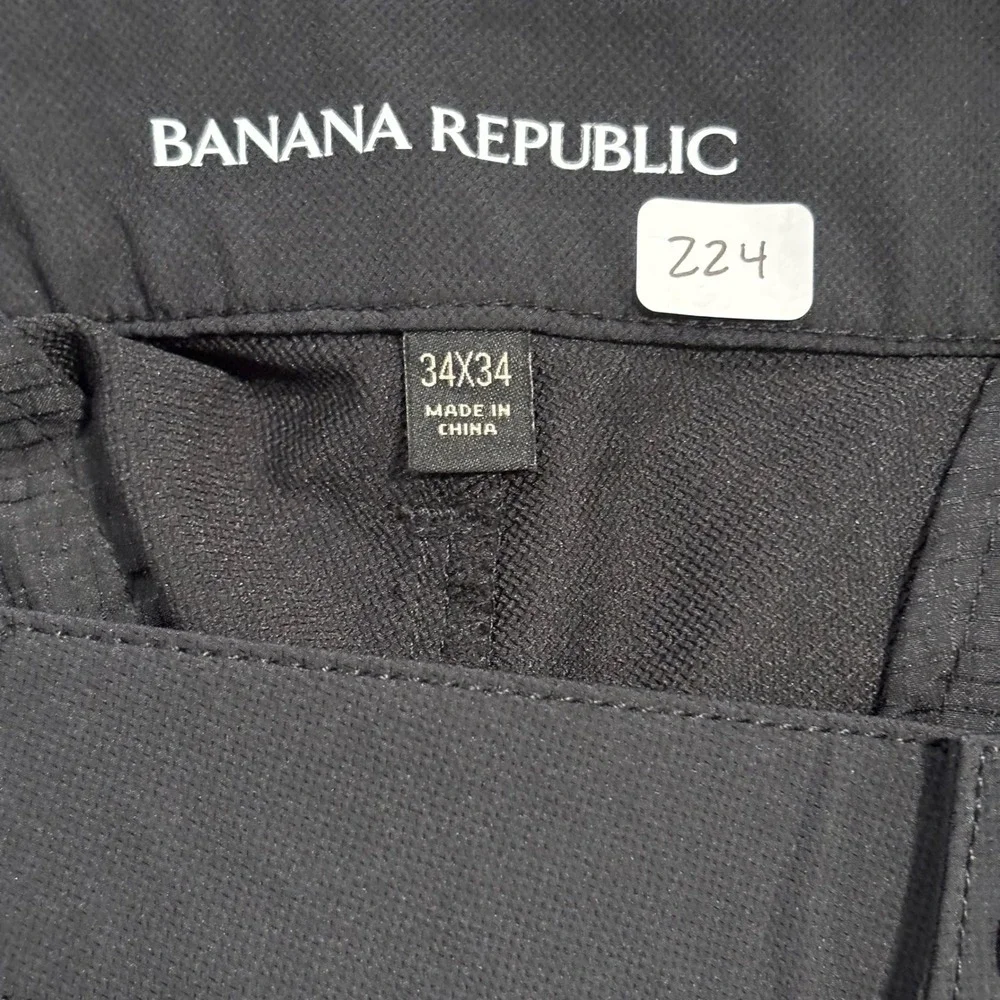Banana‎ Republic Core Temp Chino Pants Mens 34x34 Black Slim Fit Trousers